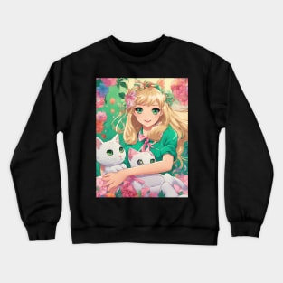 Anime girl grand adventure Cat's Eye Life Style Crewneck Sweatshirt